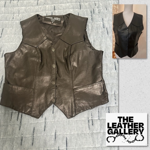 Vintage Leather Gallery Motorcycle Vest - Picture 1 of 11